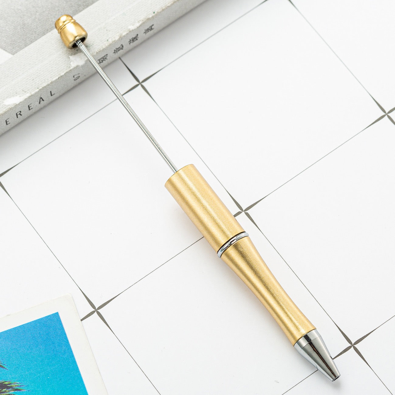 05--10PCS A bag DIY handmade bead pens, plastic ballpoint pens