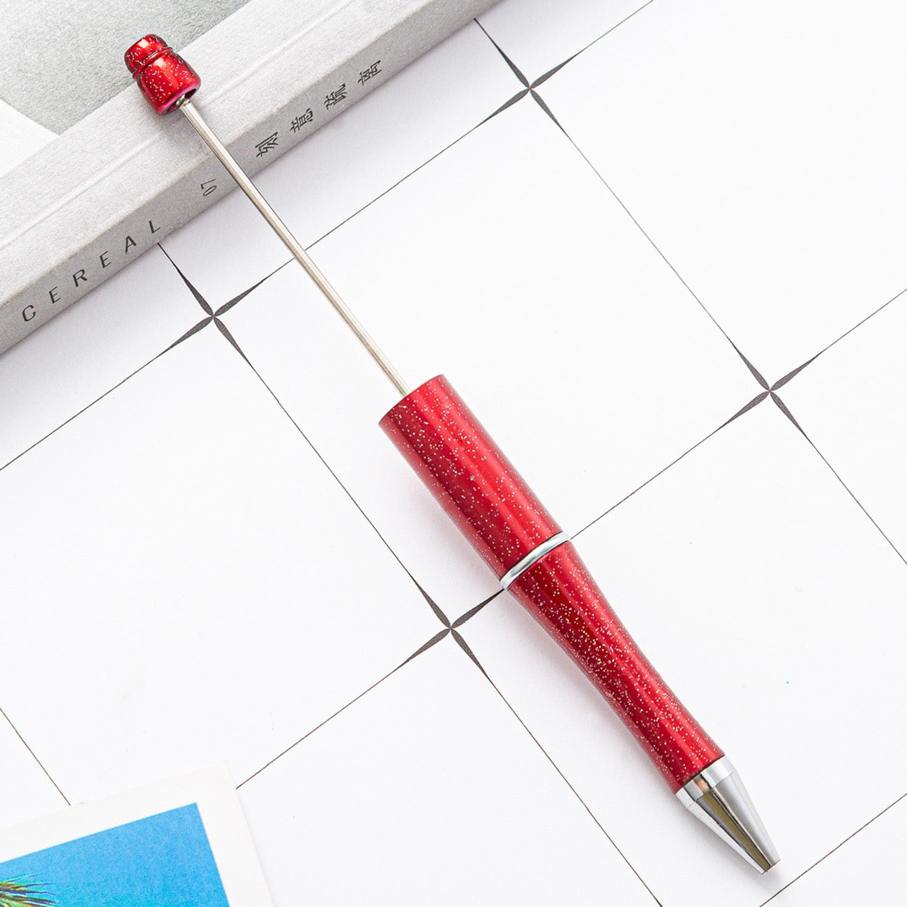 05--10PCS A bag DIY handmade bead pens, plastic ballpoint pens