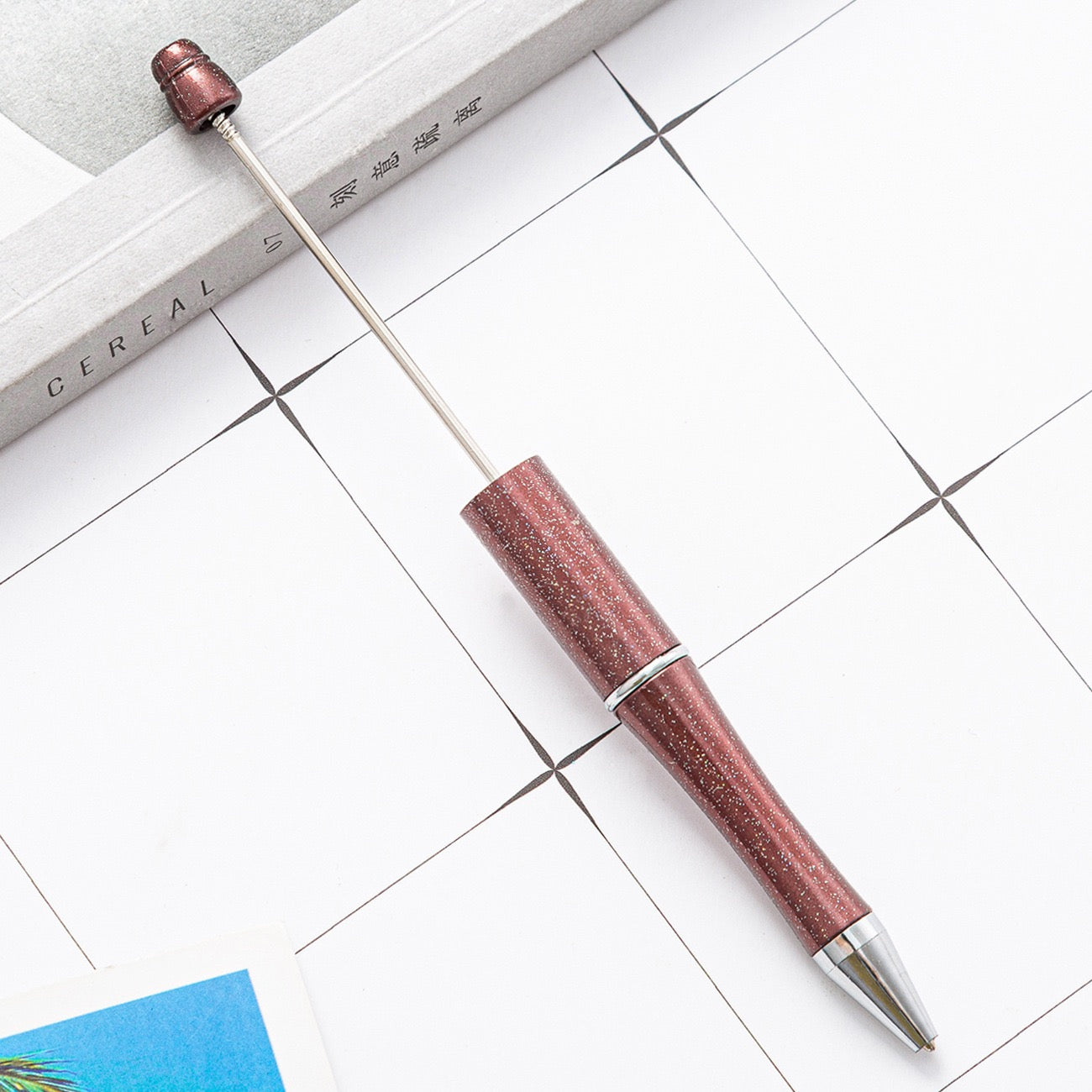05--10PCS A bag DIY handmade bead pens, plastic ballpoint pens