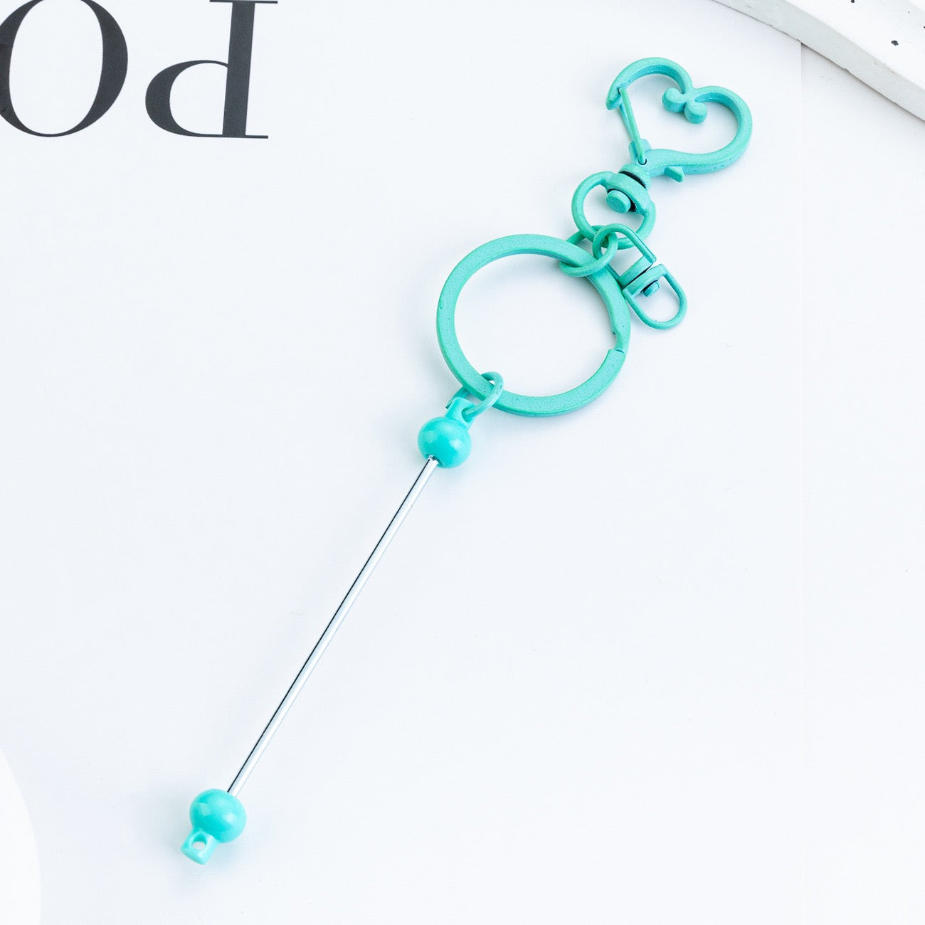 Beaded heart keychain pendant(6PCS )