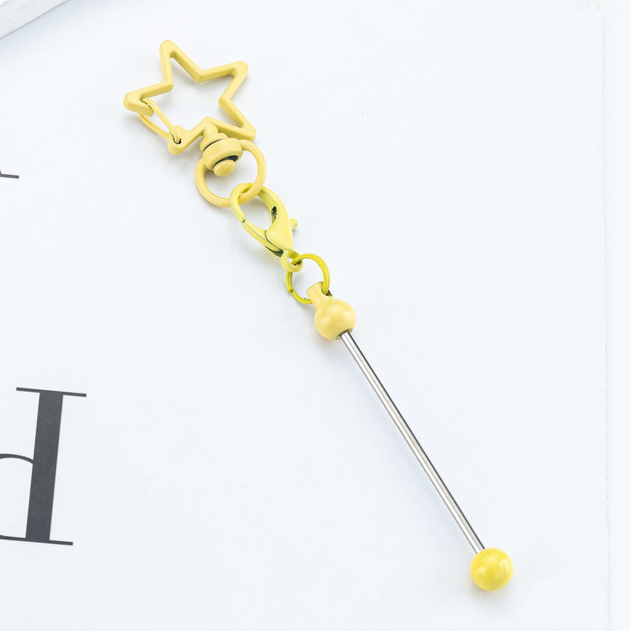 Beaded five-pointed star shaped keychain(6PCS)