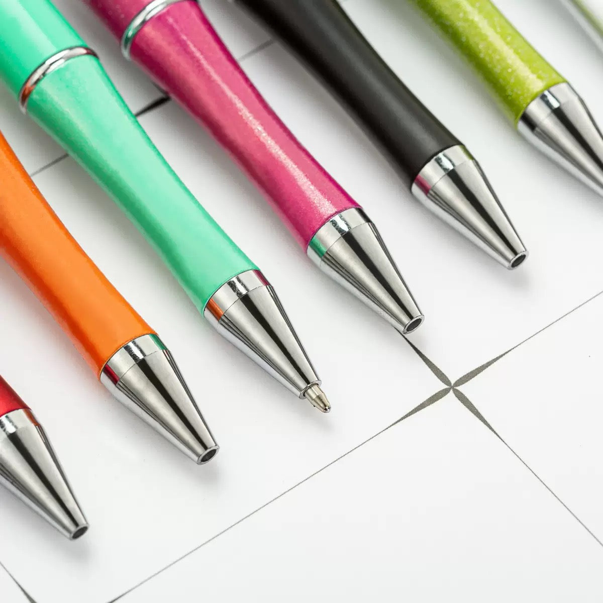 05--10PCS A bag DIY handmade bead pens, plastic ballpoint pens