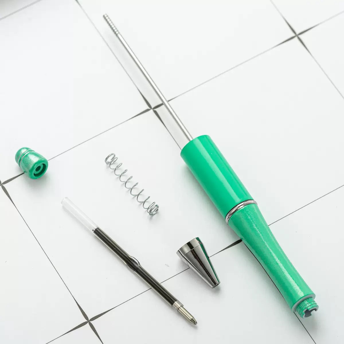 05--10PCS A bag DIY handmade bead pens, plastic ballpoint pens