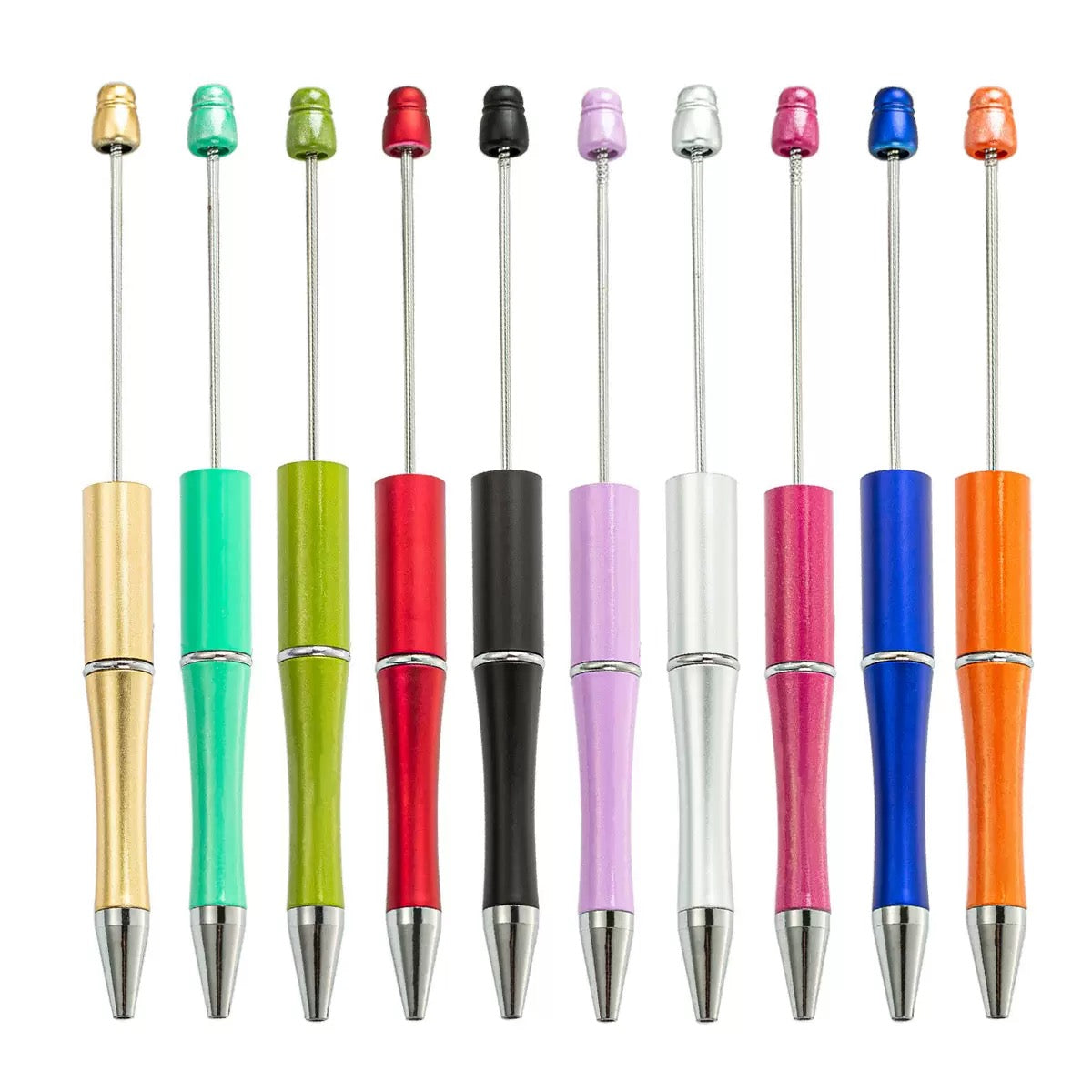 05--10PCS A bag DIY handmade bead pens, plastic ballpoint pens