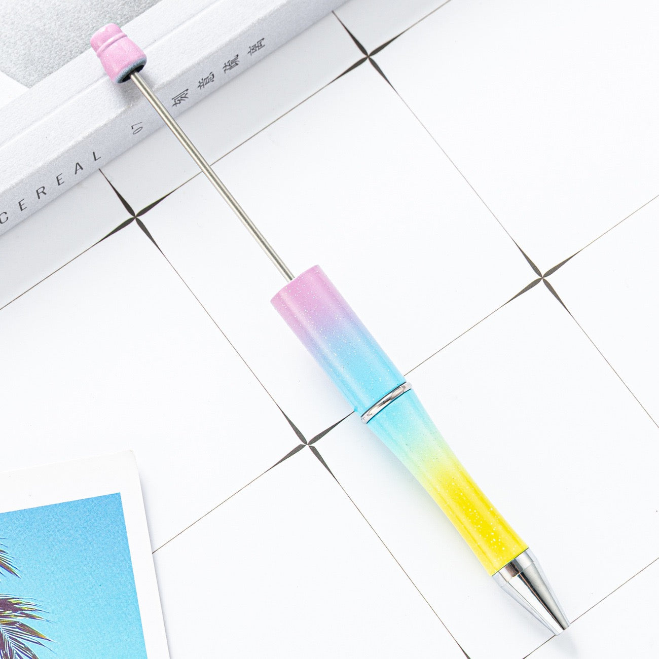 05--10PCS A bag DIY handmade bead pens, plastic ballpoint pens
