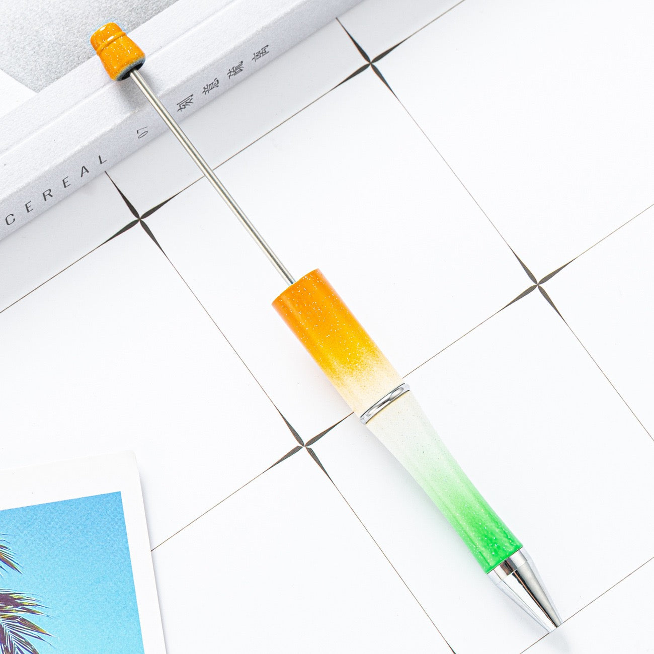 05--10PCS A bag DIY handmade bead pens, plastic ballpoint pens