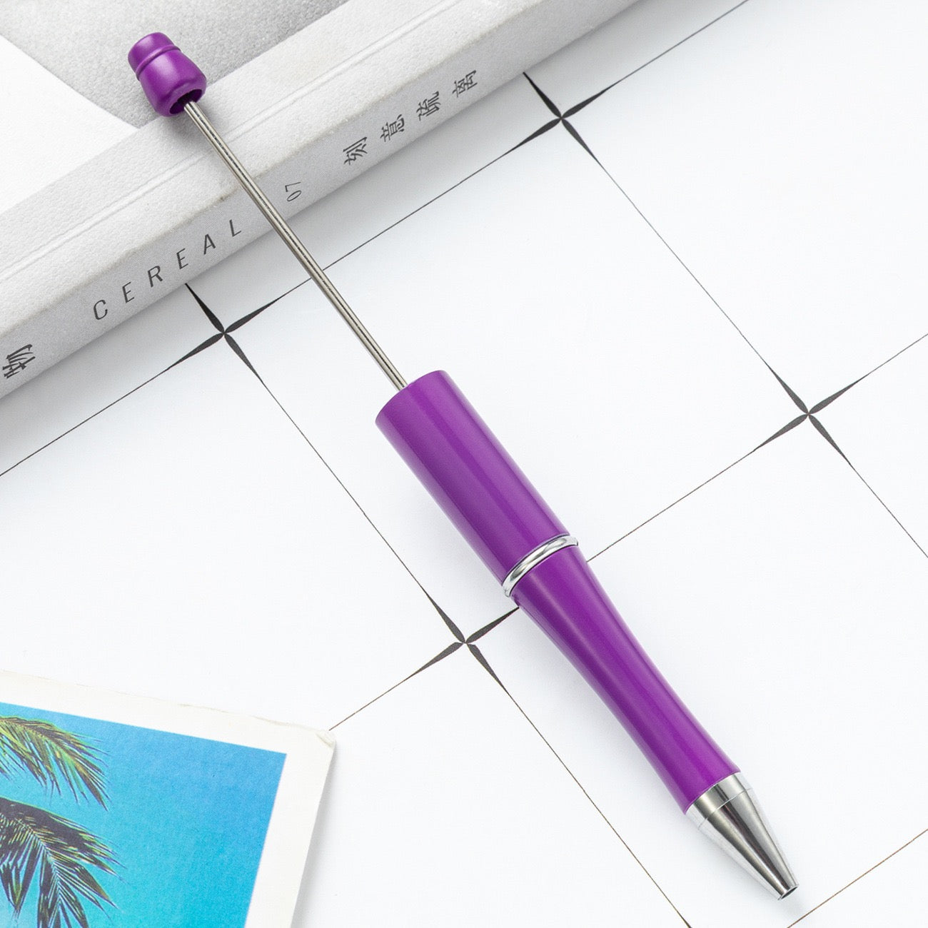 05--10PCS A bag DIY handmade bead pens, plastic ballpoint pens