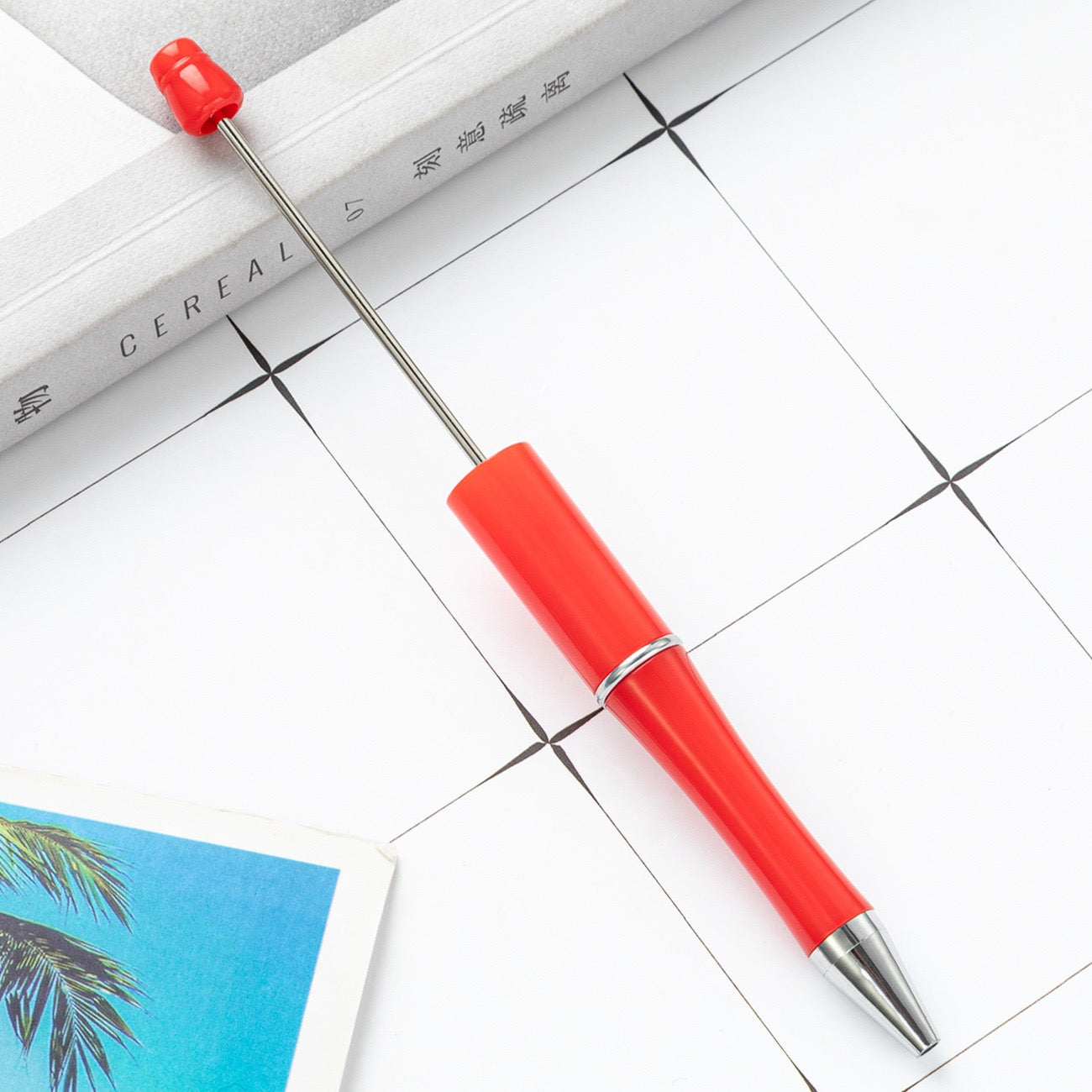 05--10PCS A bag DIY handmade bead pens, plastic ballpoint pens