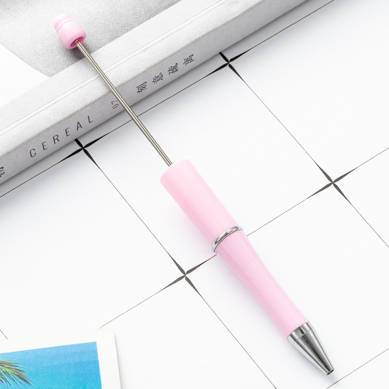 05--10PCS A bag DIY handmade bead pens, plastic ballpoint pens