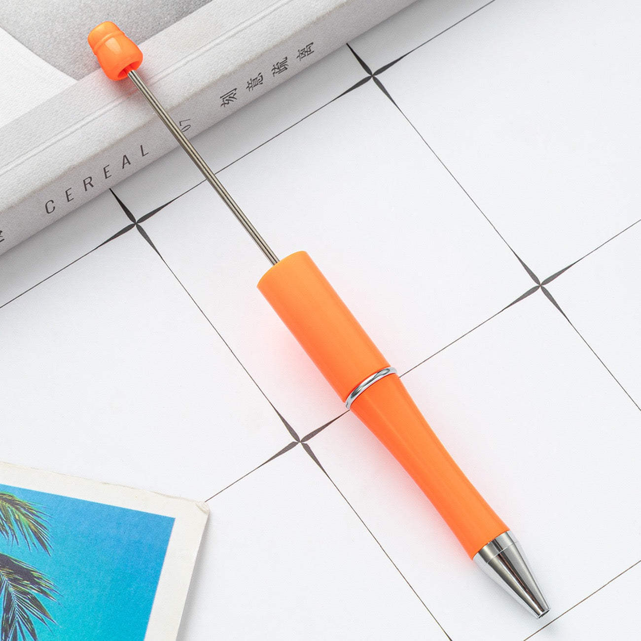 05--10PCS A bag DIY handmade bead pens, plastic ballpoint pens