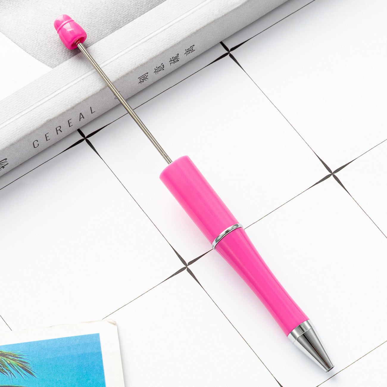 05--10PCS A bag DIY handmade bead pens, plastic ballpoint pens