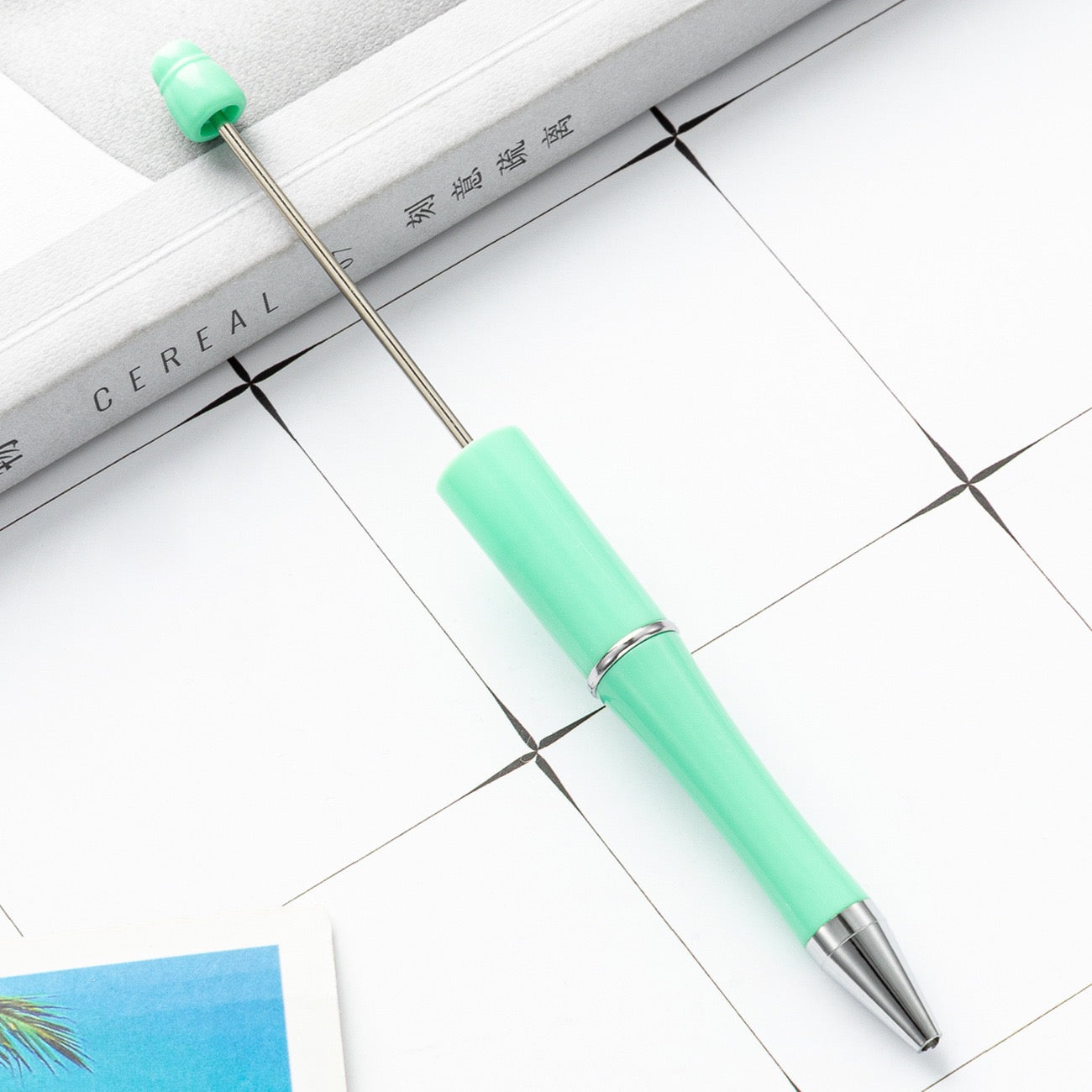 05--10PCS A bag DIY handmade bead pens, plastic ballpoint pens