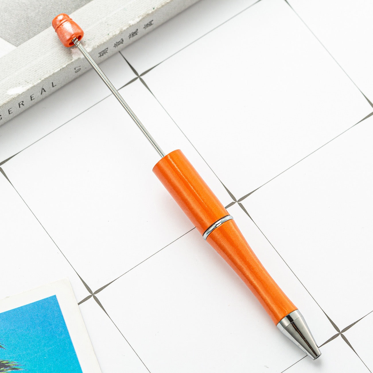 05--10PCS A bag DIY handmade bead pens, plastic ballpoint pens