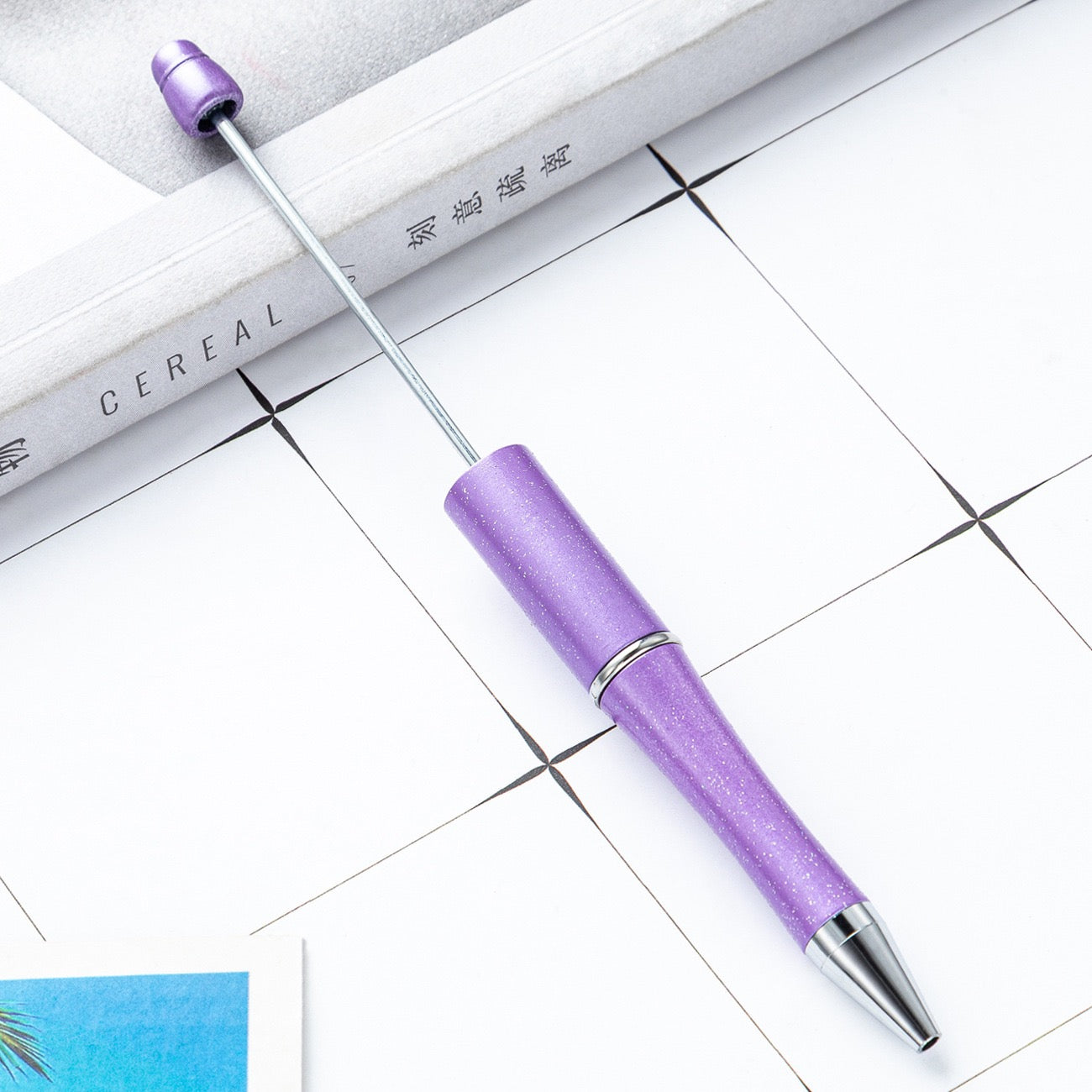 05--10PCS A bag DIY handmade bead pens, plastic ballpoint pens