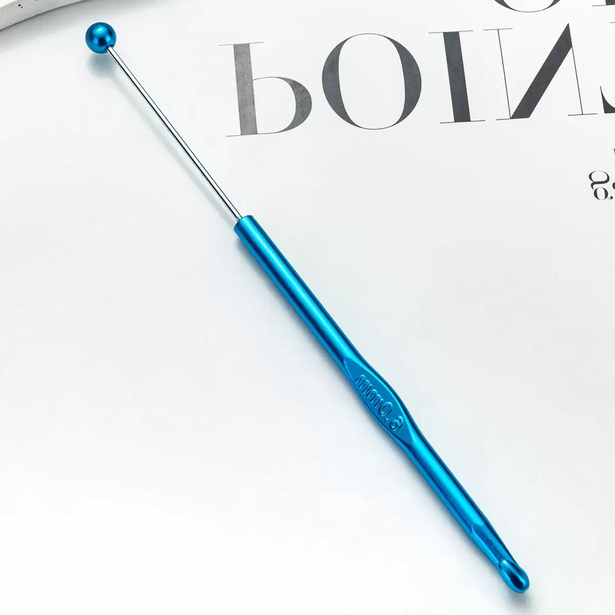 17-6MM Beadable metal color aluminum crochet hooks(6PCS)