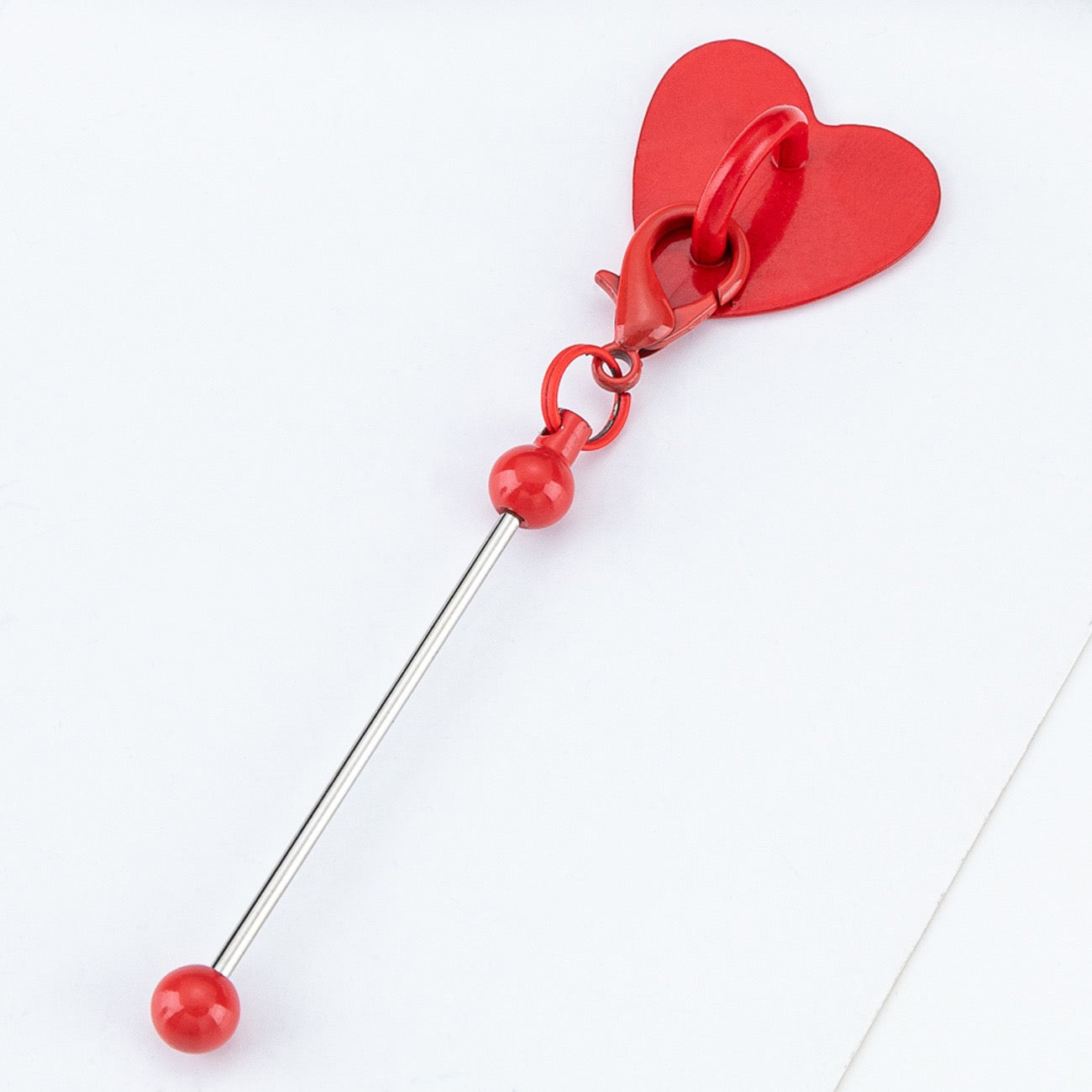Beaded heart-shaped patch hook pendant（6PCS ）