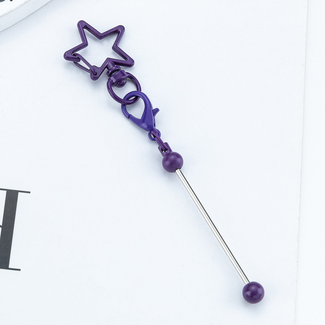 Beaded five-pointed star shaped keychain（6PCS）