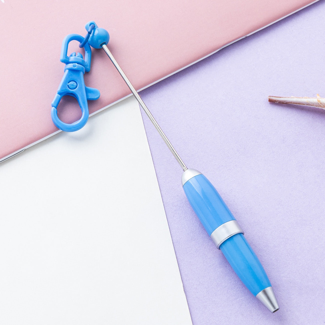 Beaded candy-colored keychain ballpoint pen（6PCS）
