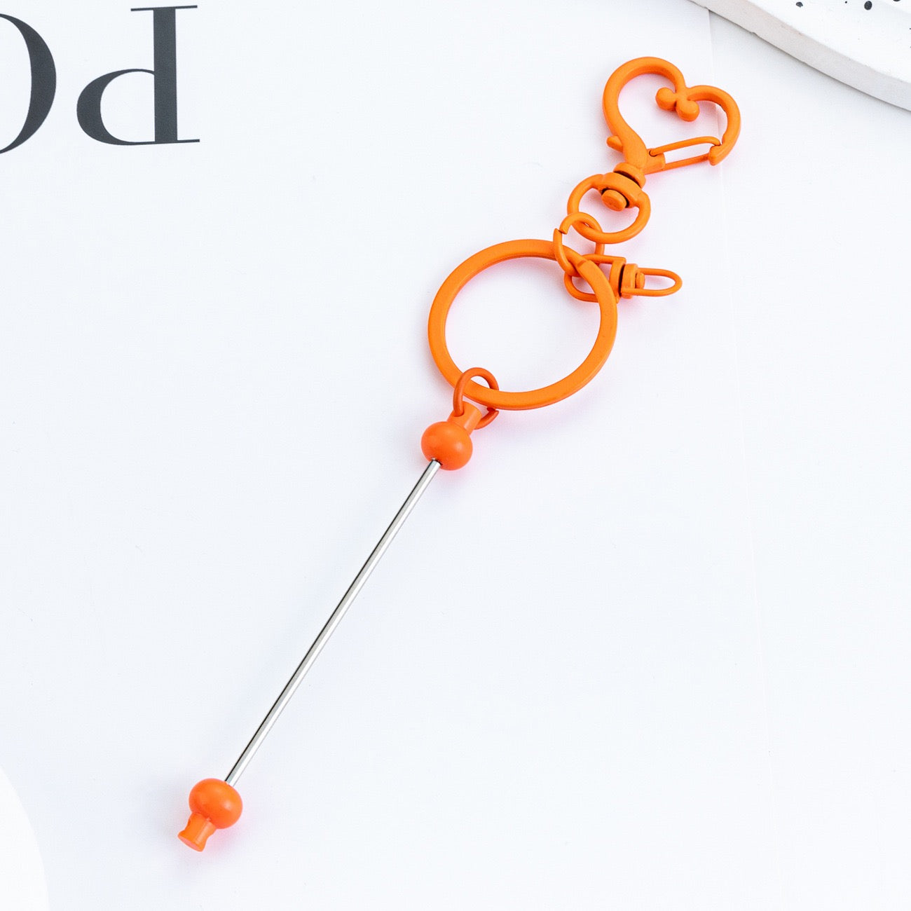 Beaded heart keychain pendant（6PCS ）