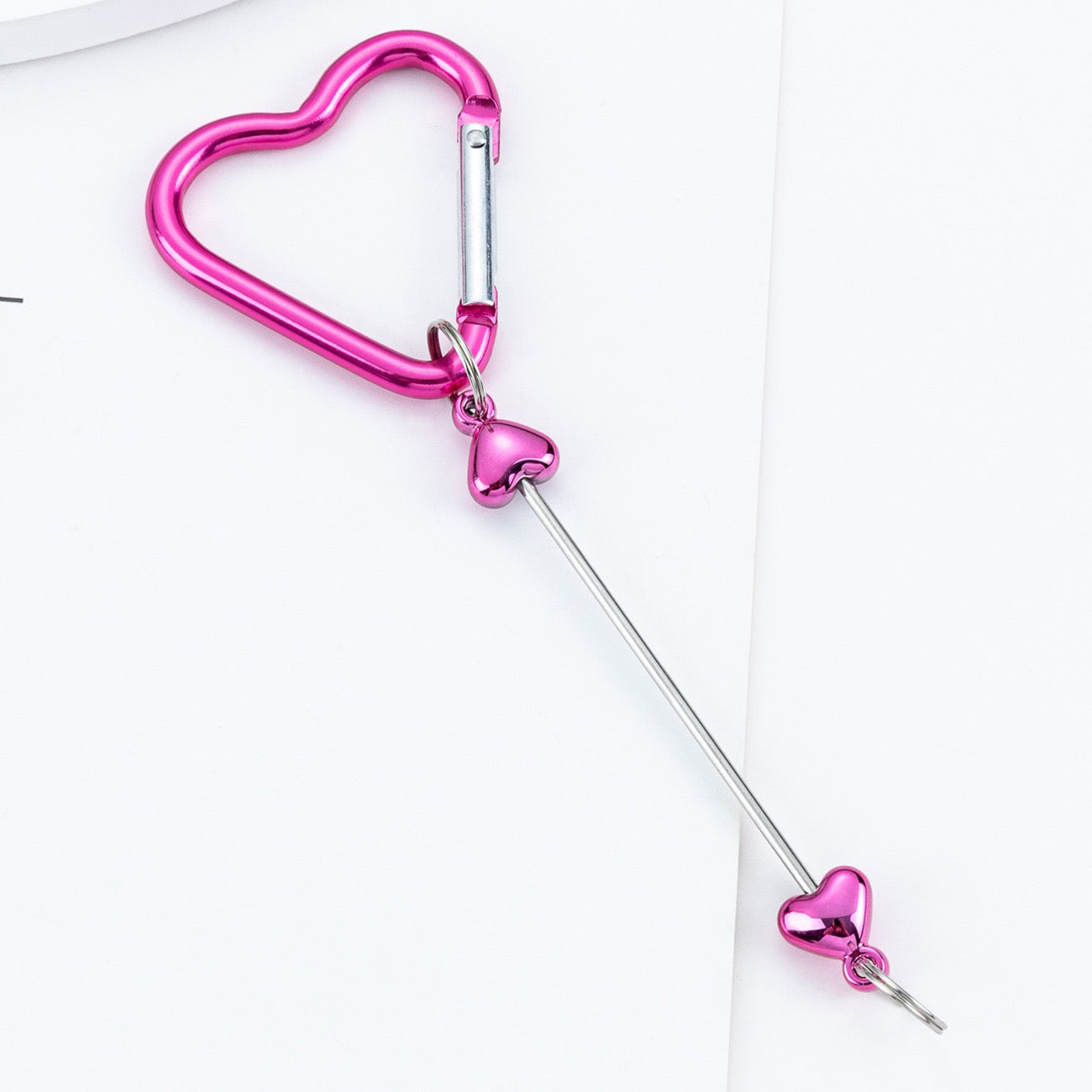 Beaded heart-shaped metal climbing buckle（6PCS）