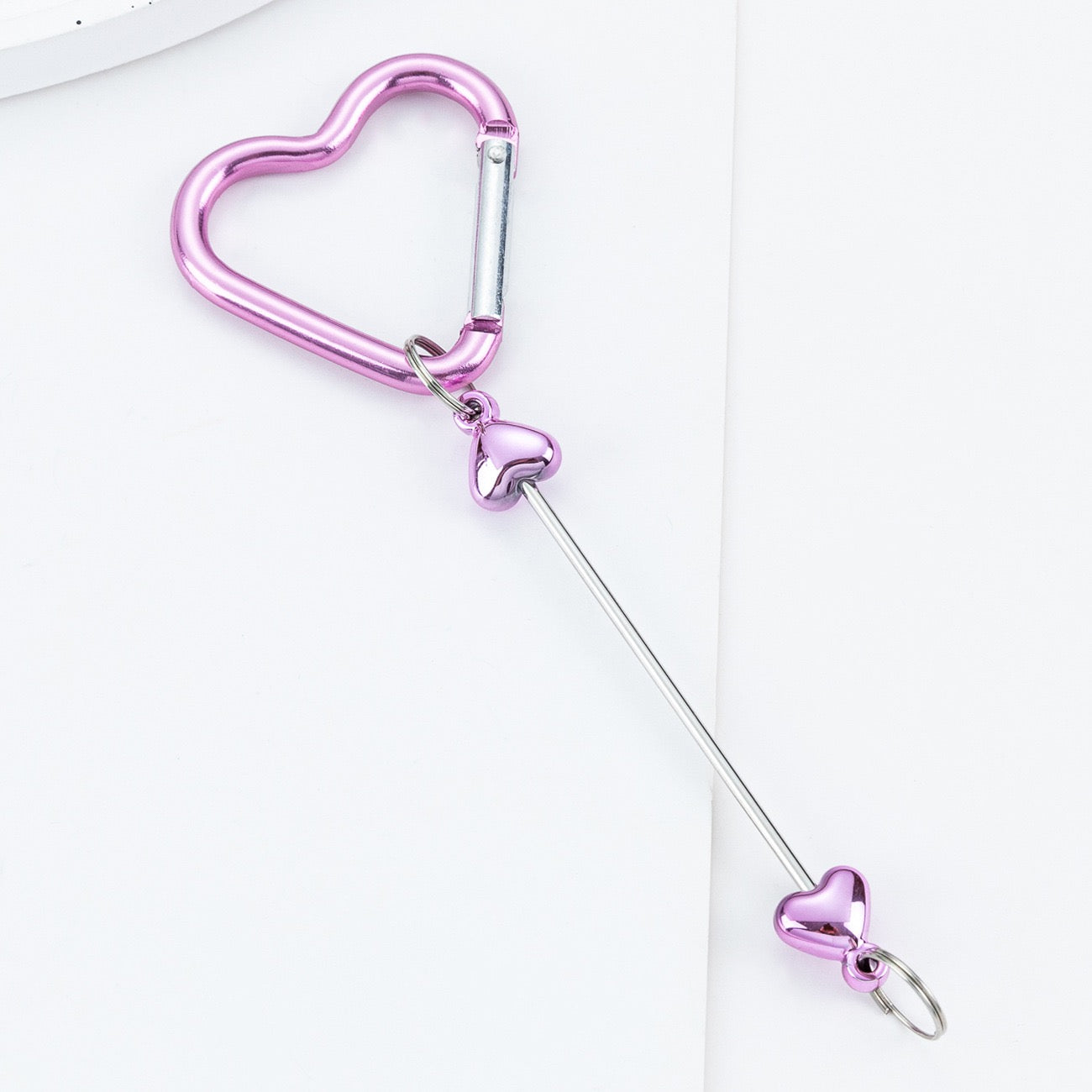 Beaded heart-shaped metal climbing buckle（6PCS）