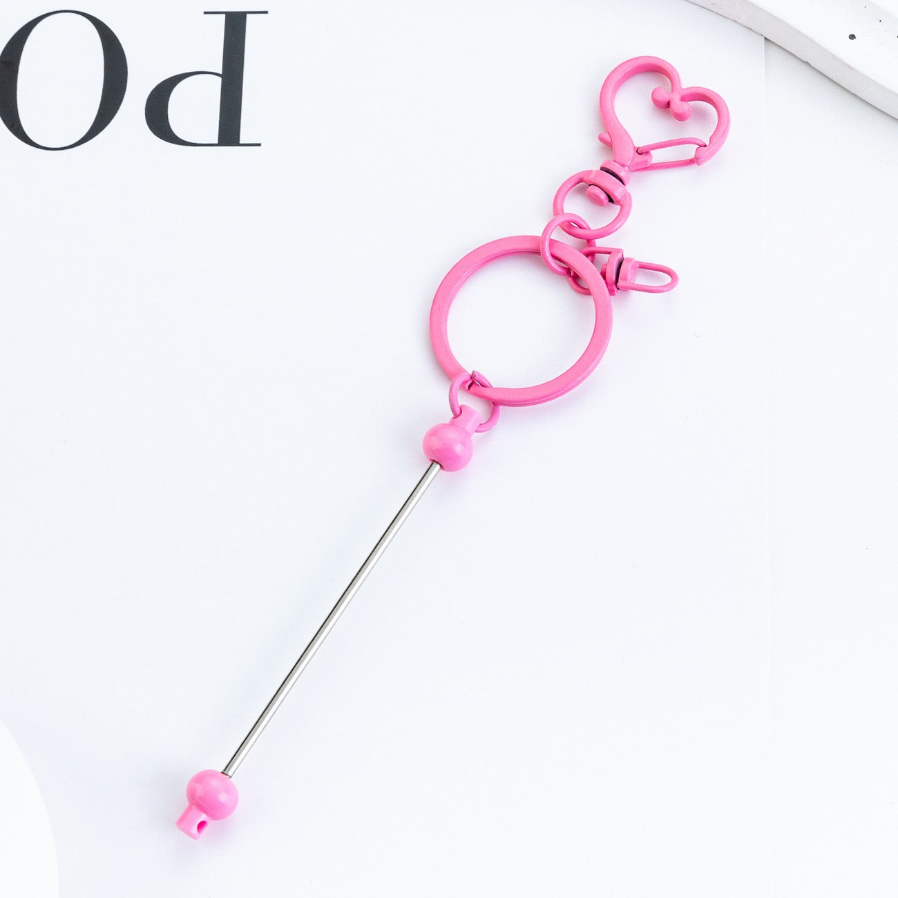 Beaded heart keychain pendant（6PCS ）