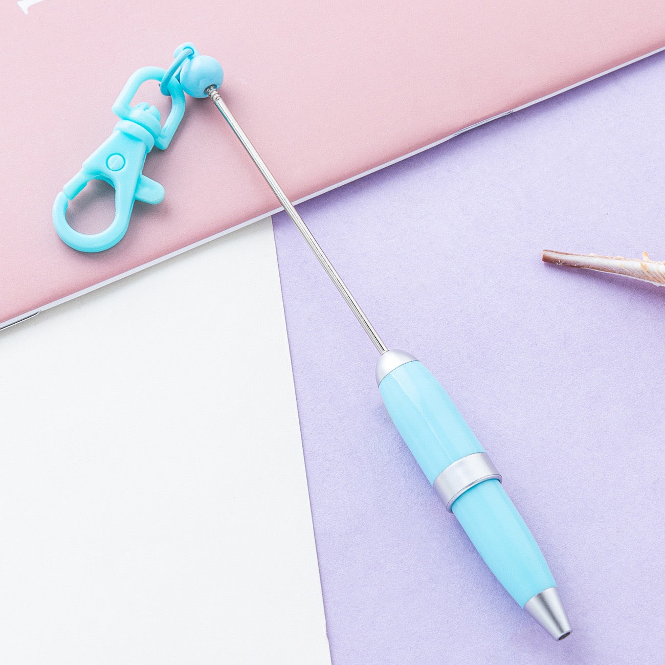Beaded candy-colored keychain ballpoint pen（6PCS）