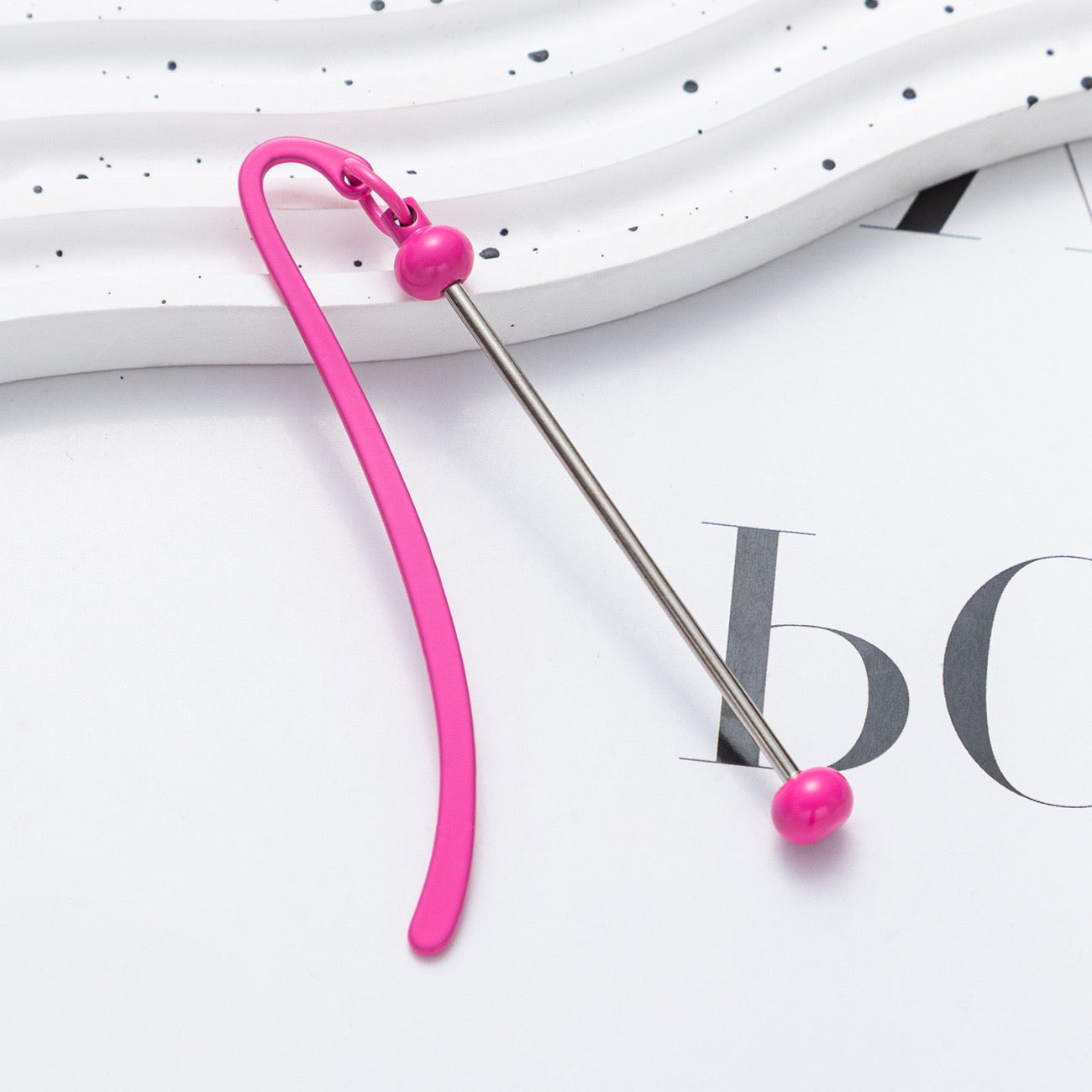 Metal beaded bookmark page clip（7PCS）