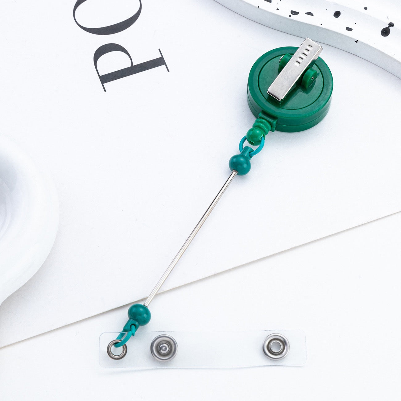 Bead-compatible rotating clip with telescopic easy-pull buckle（6PCS）