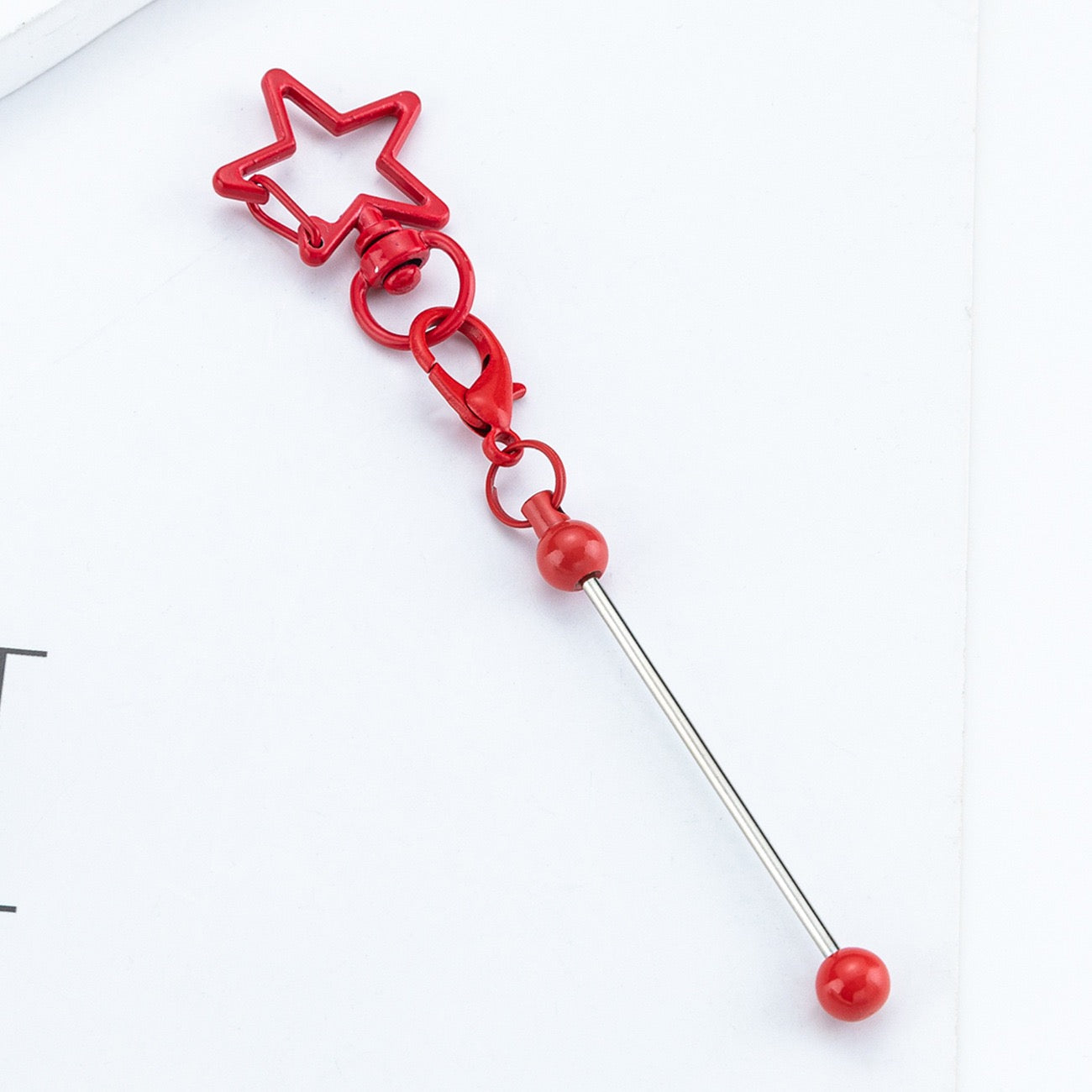 Beaded five-pointed star shaped keychain（6PCS）