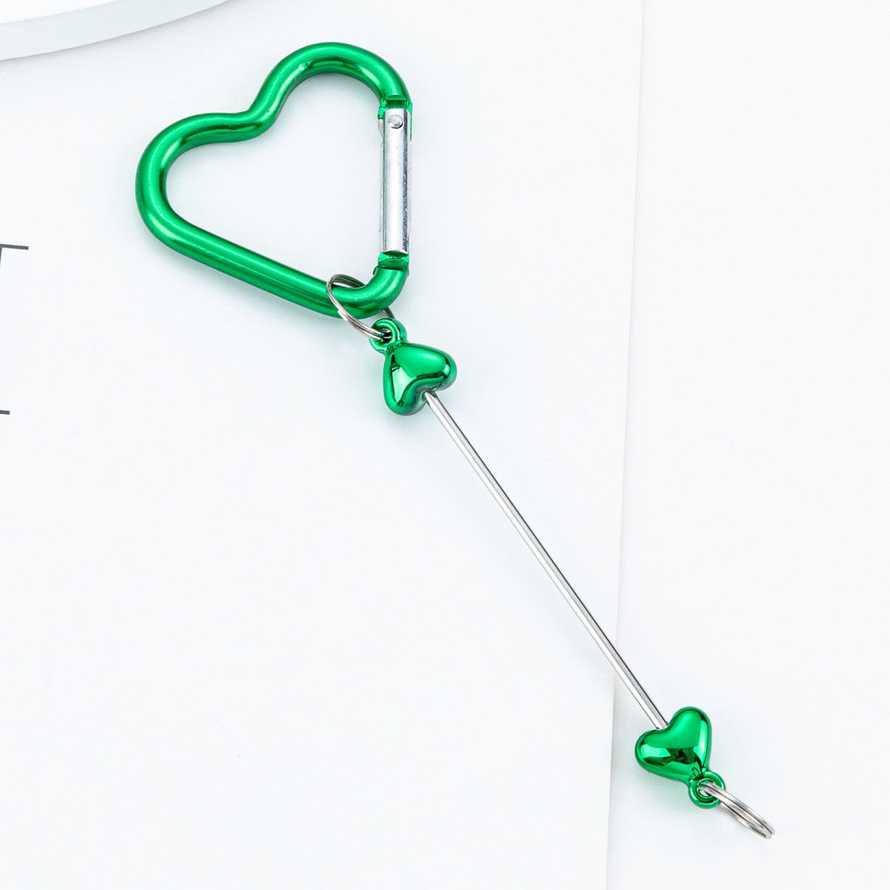 Beaded heart-shaped metal climbing buckle（6PCS）