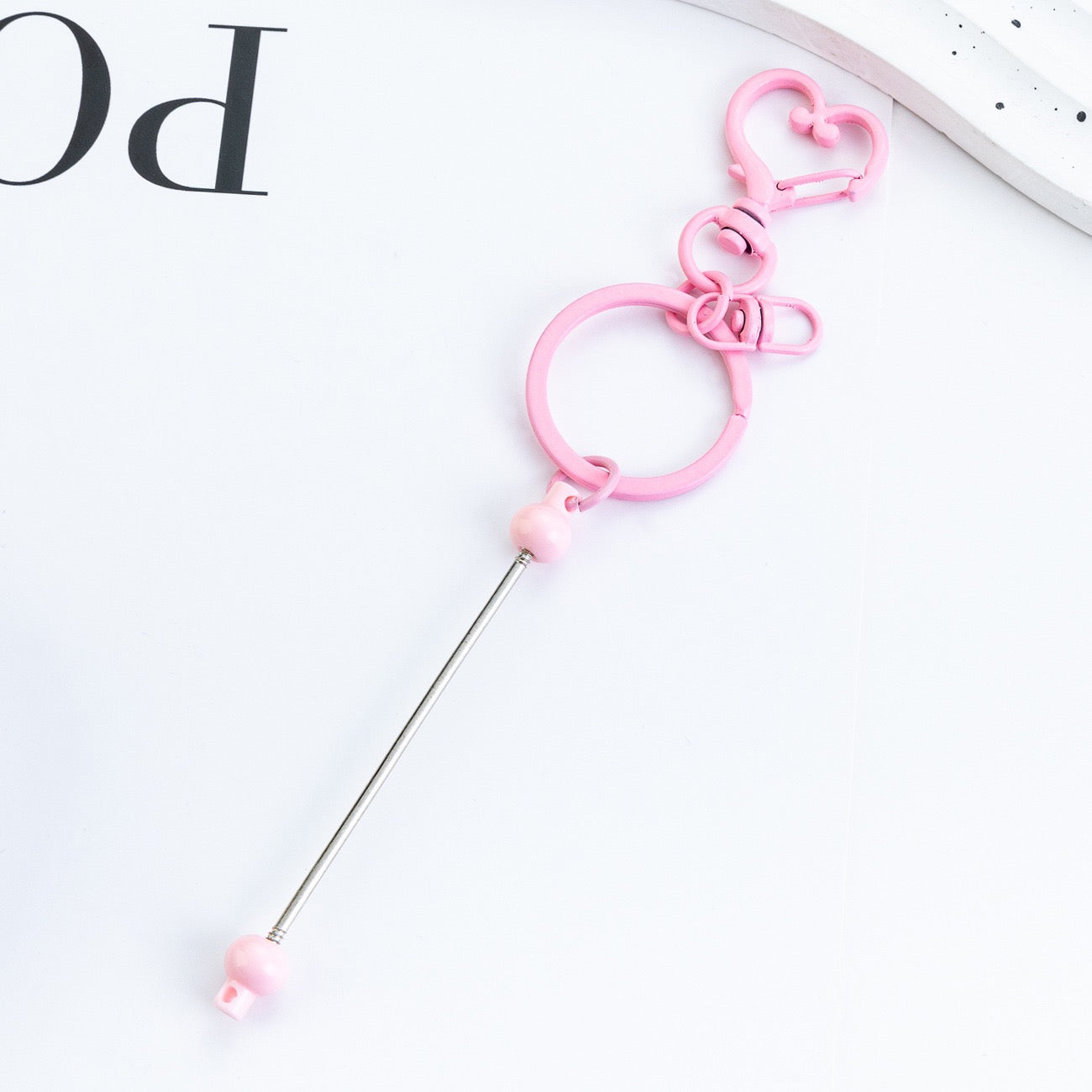Beaded heart keychain pendant（6PCS ）