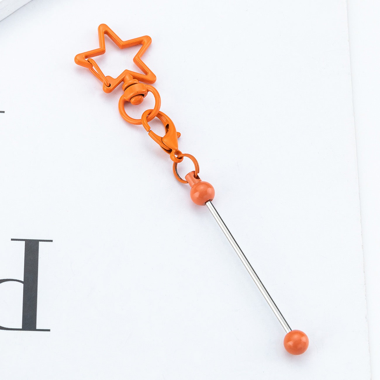 Beaded five-pointed star shaped keychain（6PCS）