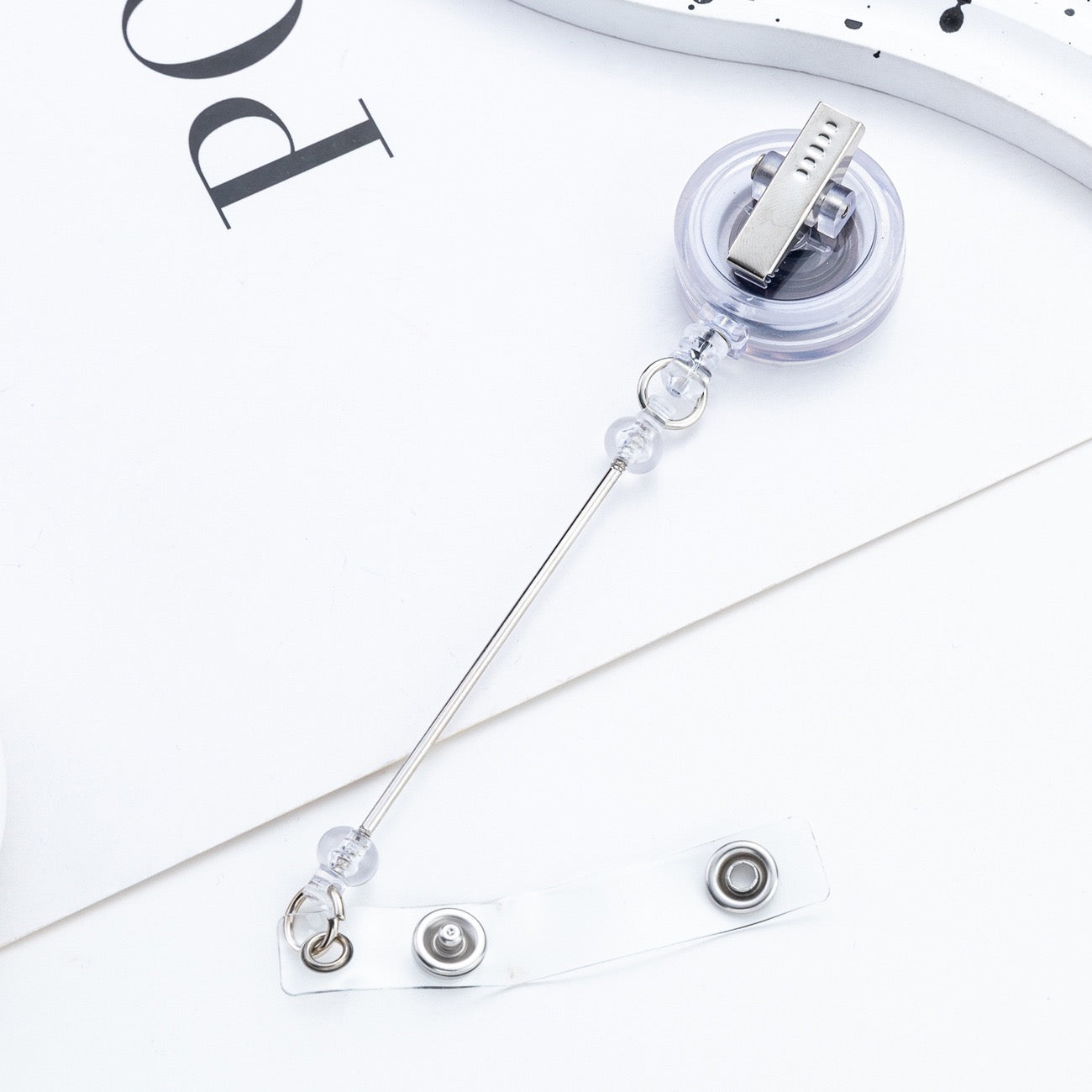 Bead-compatible rotating clip with telescopic easy-pull buckle（6PCS）