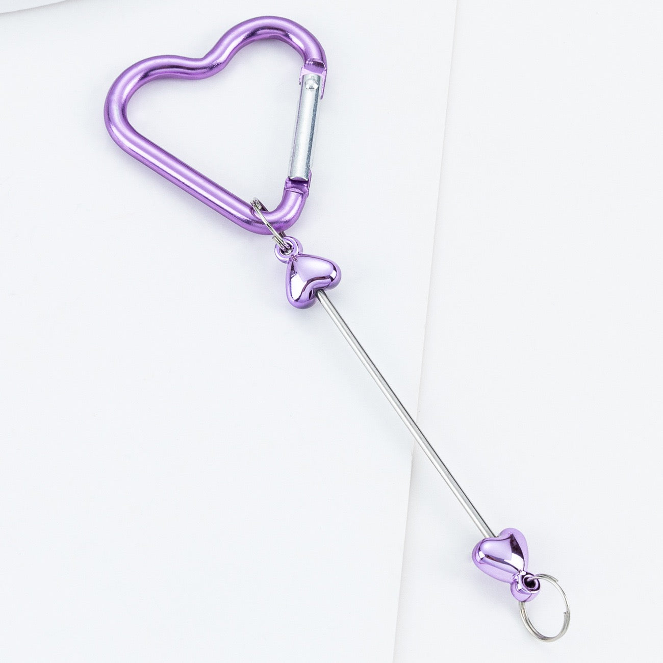 Beaded heart-shaped metal climbing buckle（6PCS）