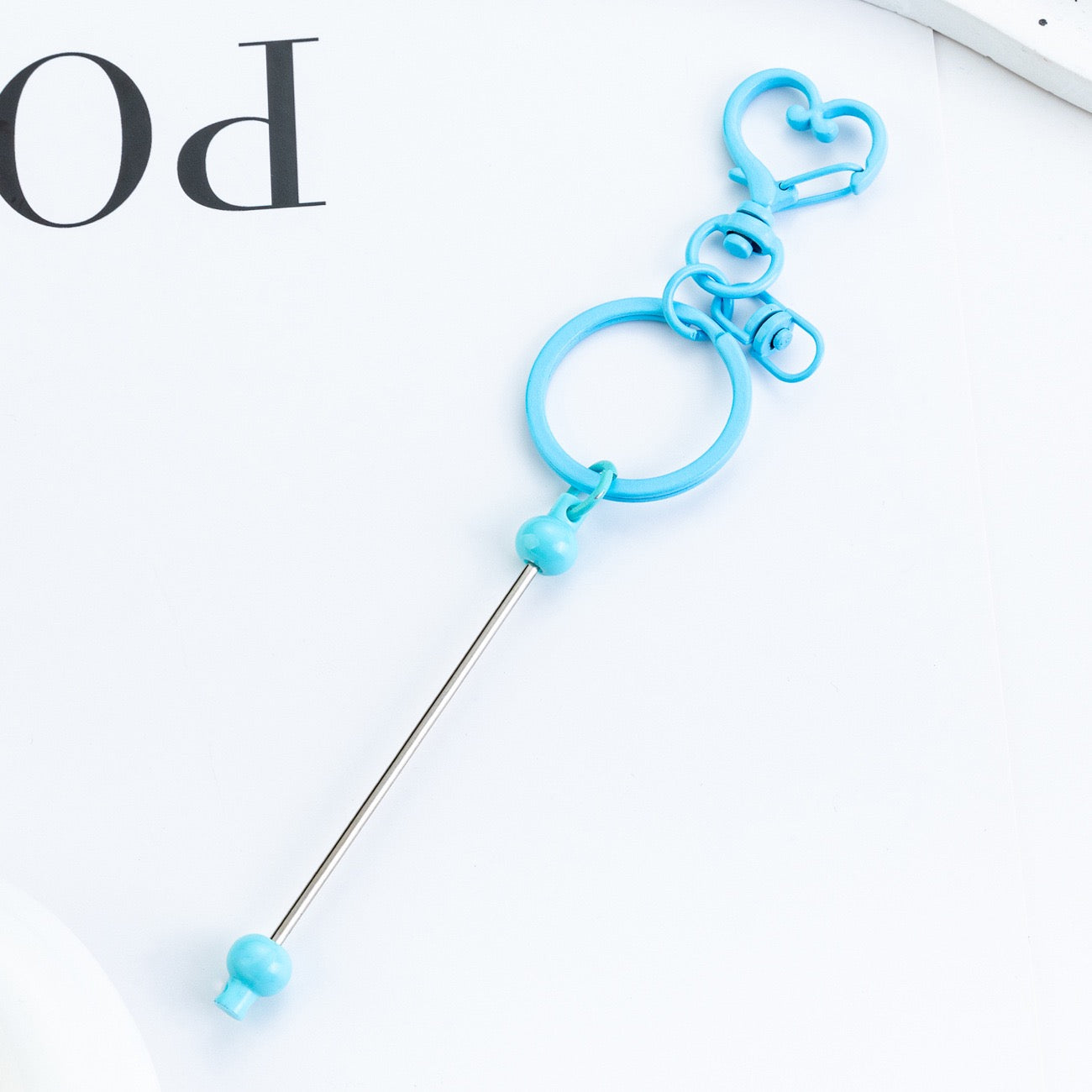 Beaded heart keychain pendant（6PCS ）
