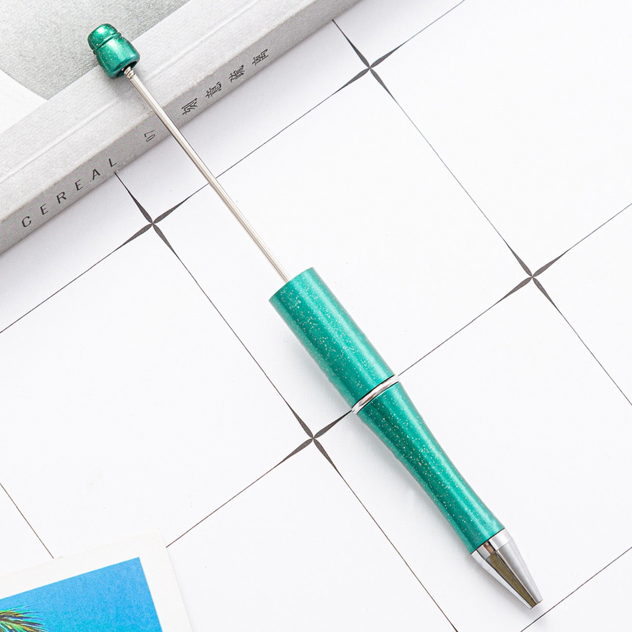 05--10PCS A bag DIY handmade bead pens, plastic ballpoint pens