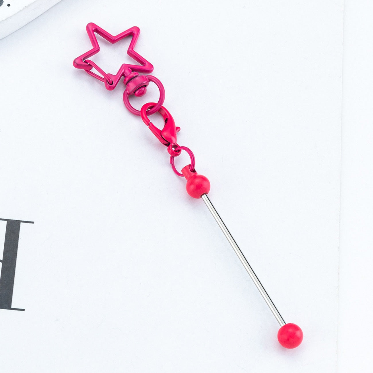 Beaded five-pointed star shaped keychain（6PCS）