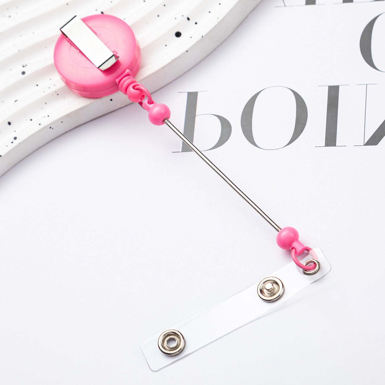 16-Beadable multi-colored badge reel（8PCS）