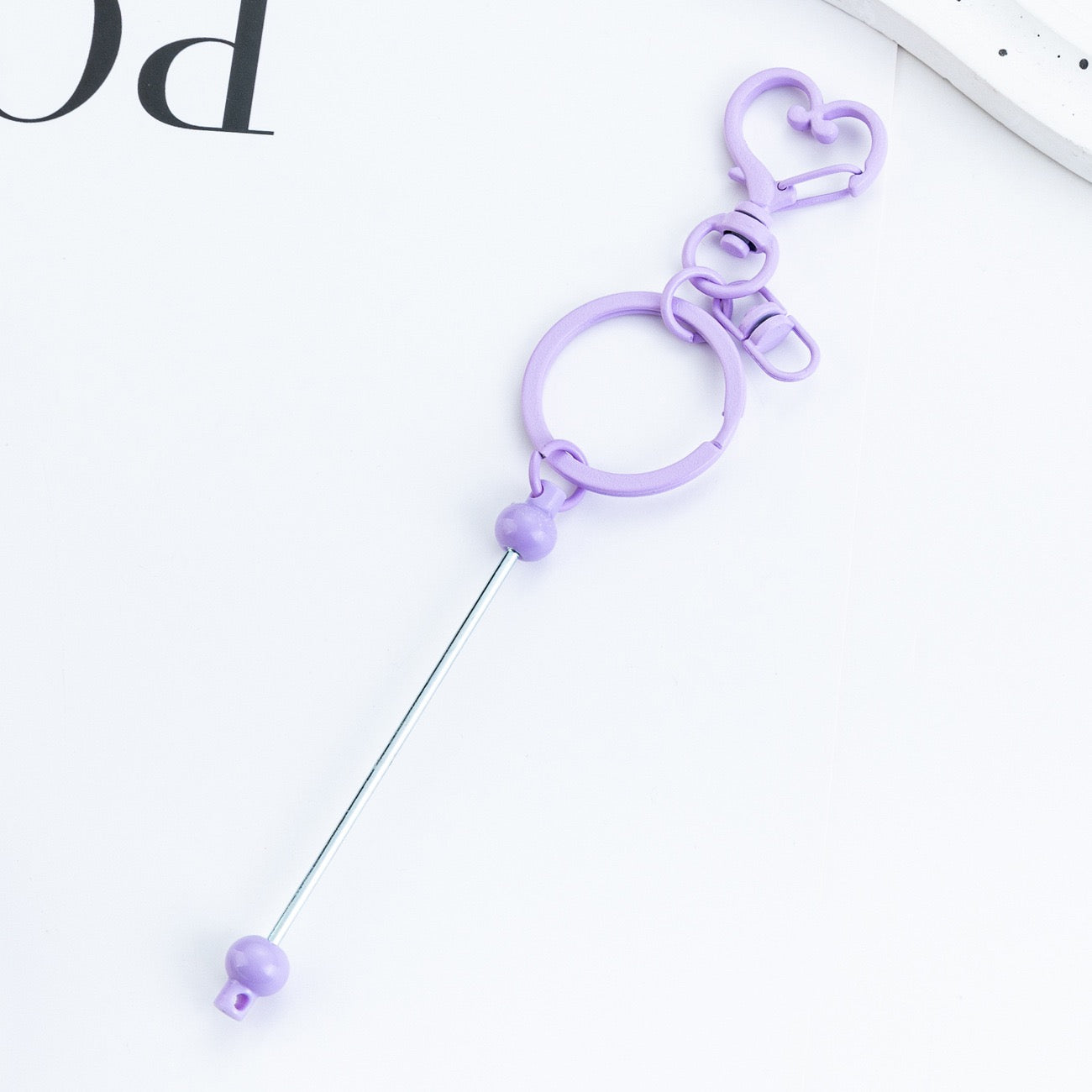 Beaded heart keychain pendant（6PCS ）