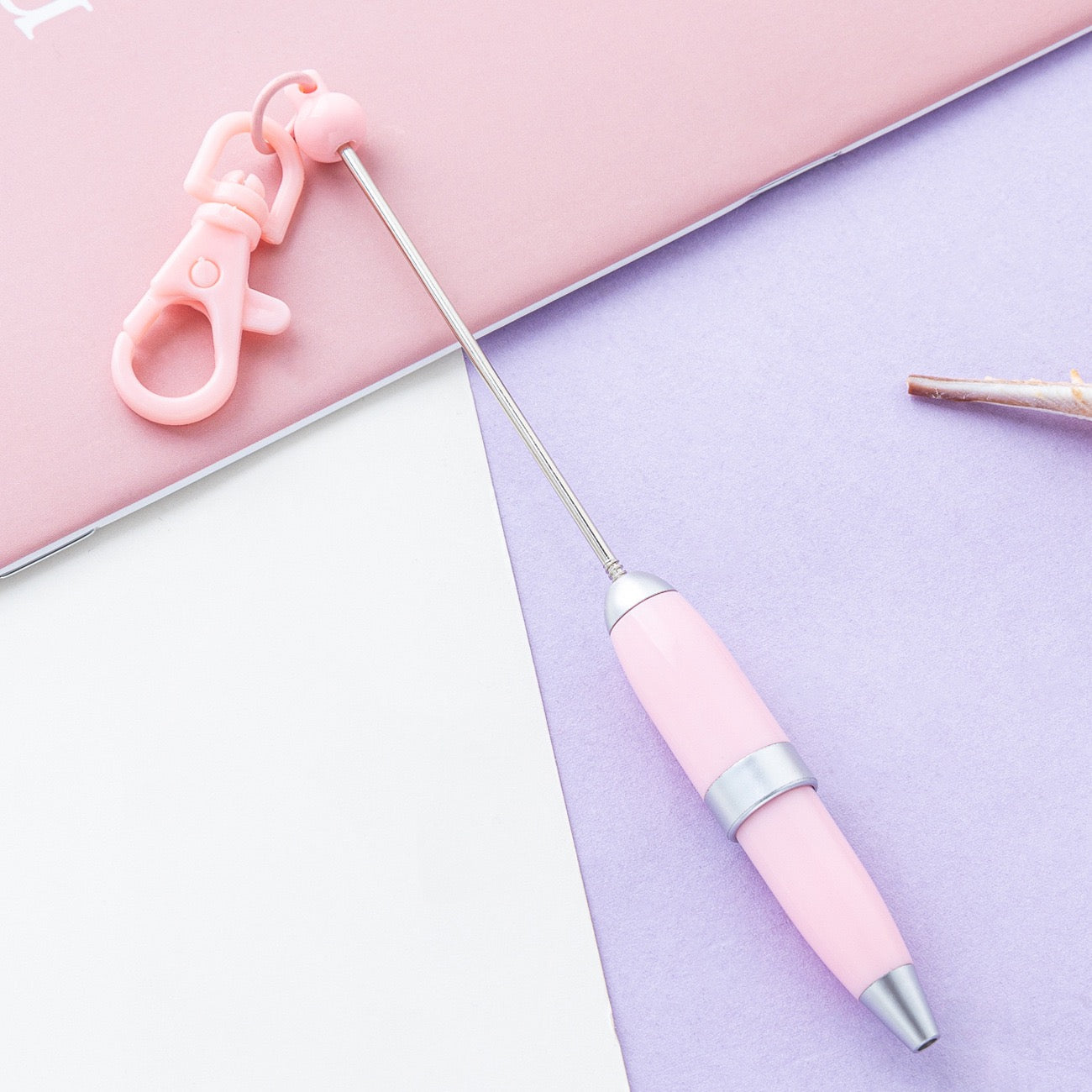 Beaded candy-colored keychain ballpoint pen（6PCS）