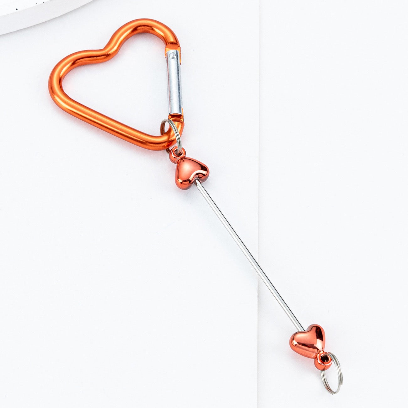 Beaded heart-shaped metal climbing buckle（6PCS）