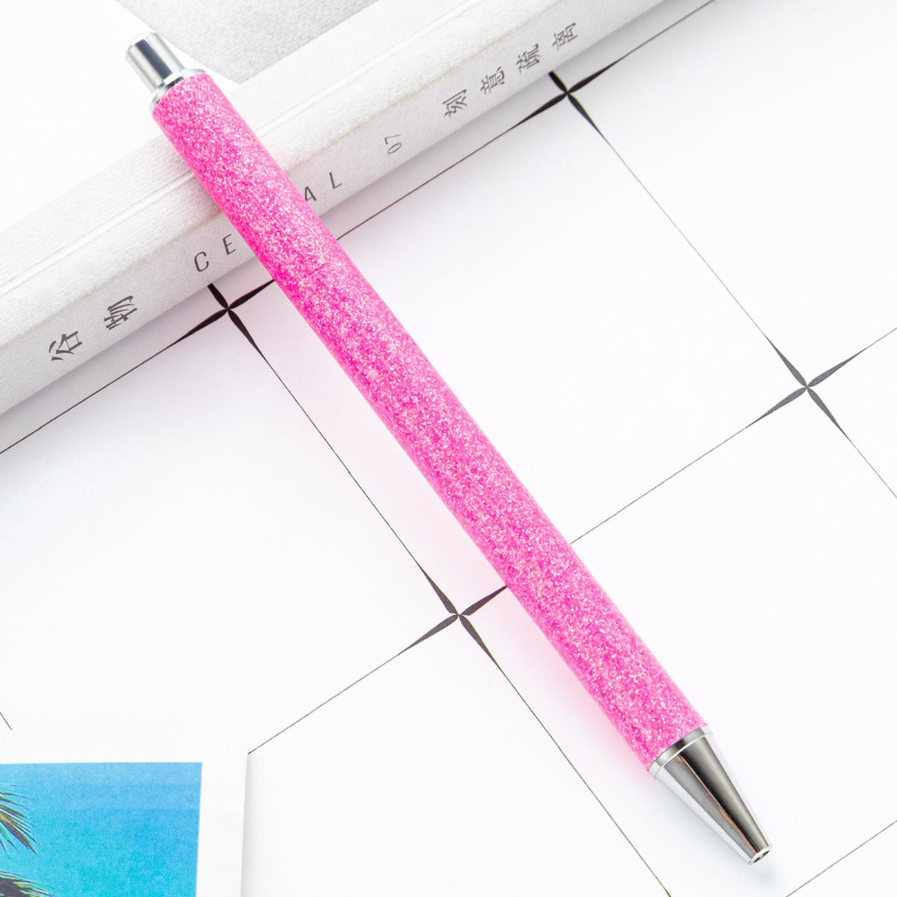 Glitter press-to-release metal ballpoint pen（8PCS）