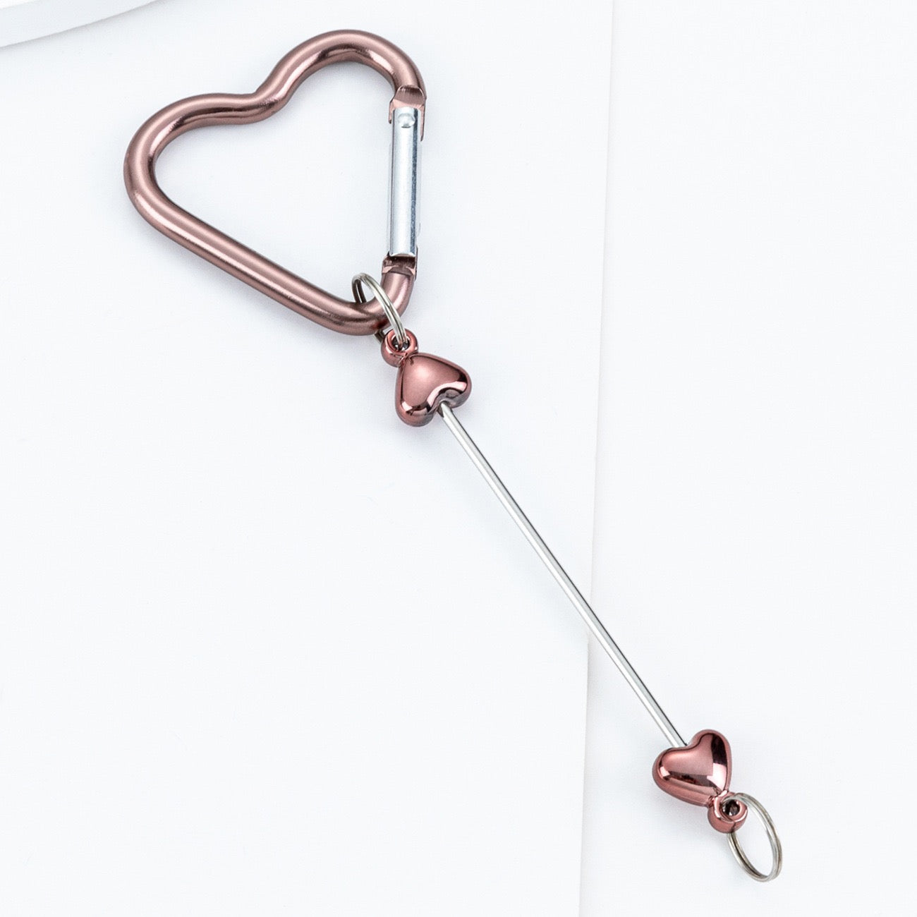Beaded heart-shaped metal climbing buckle（6PCS）