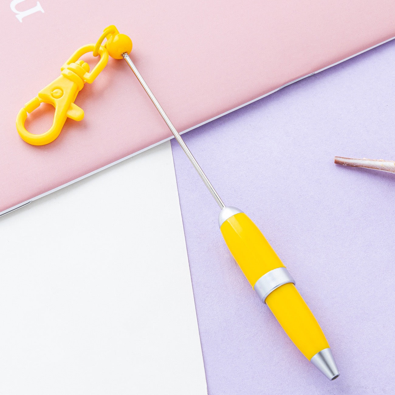 Beaded candy-colored keychain ballpoint pen（6PCS）
