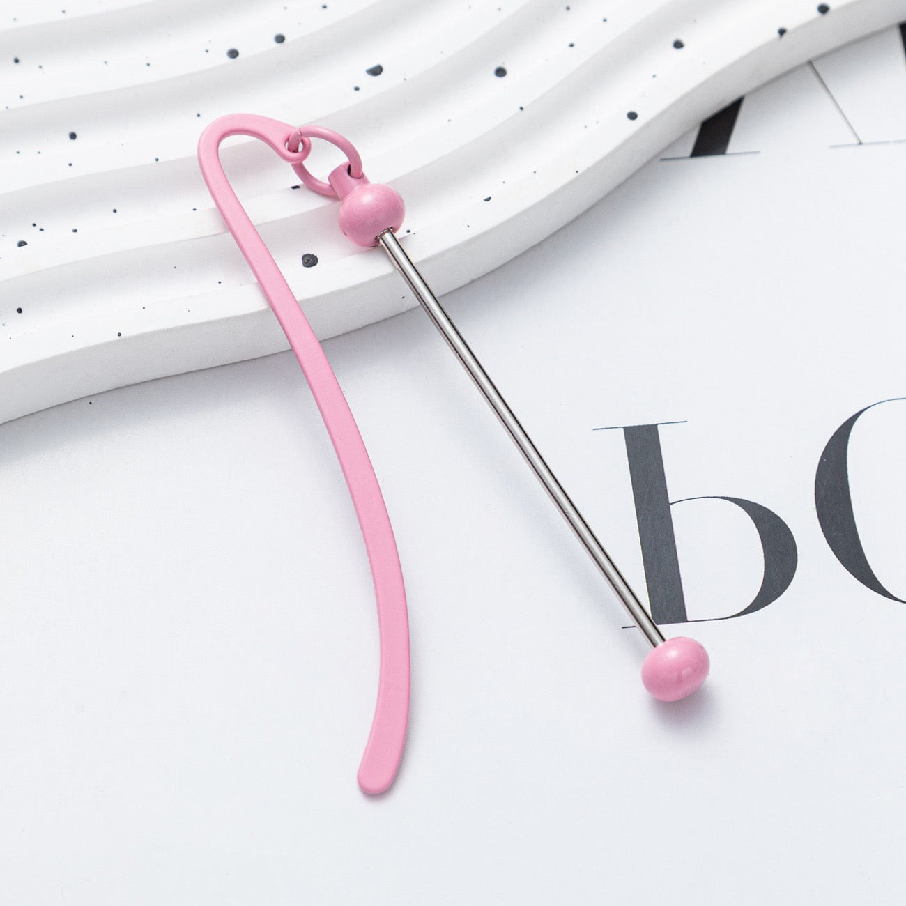 Metal beaded bookmark page clip（7PCS）