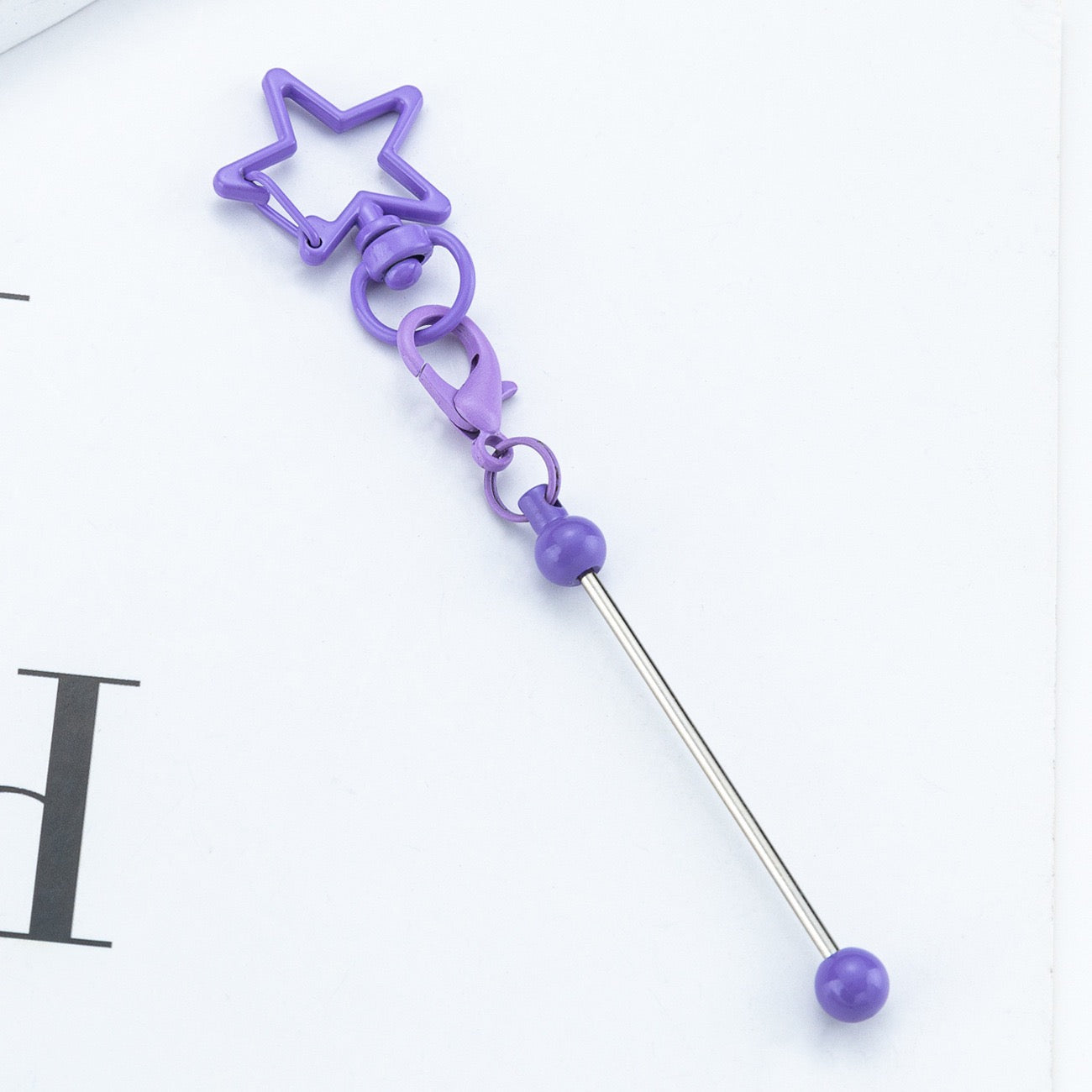 Beaded five-pointed star shaped keychain（6PCS）