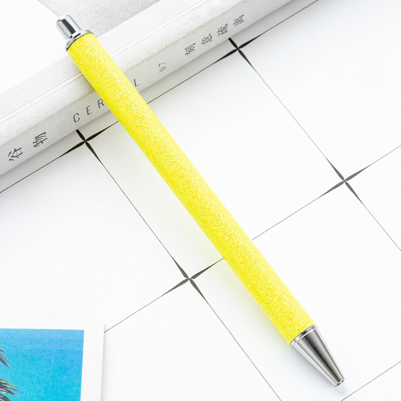 Glitter press-to-release metal ballpoint pen（8PCS）