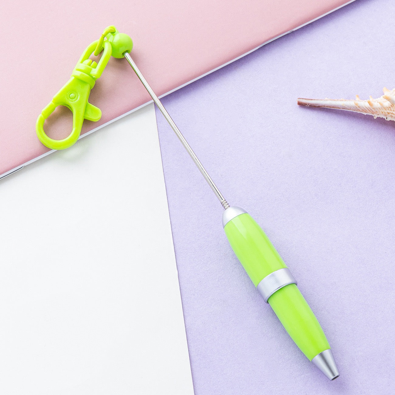 Beaded candy-colored keychain ballpoint pen（6PCS）
