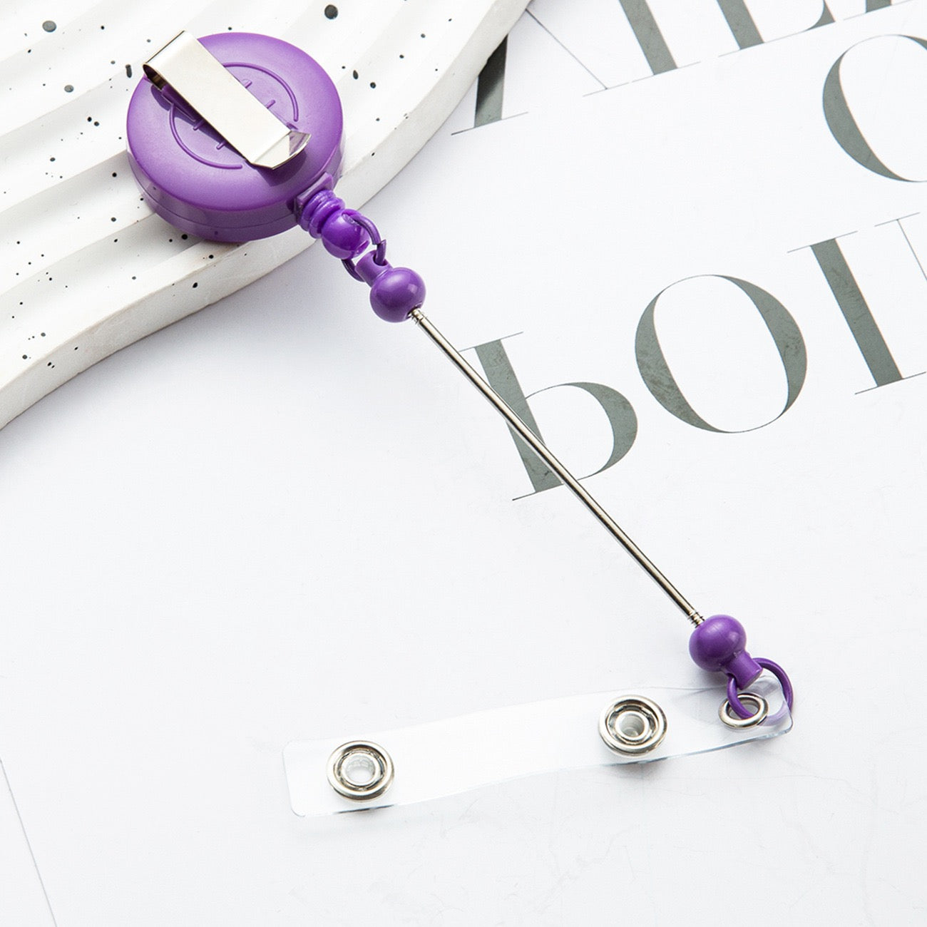16-Beadable multi-colored badge reel（8PCS）